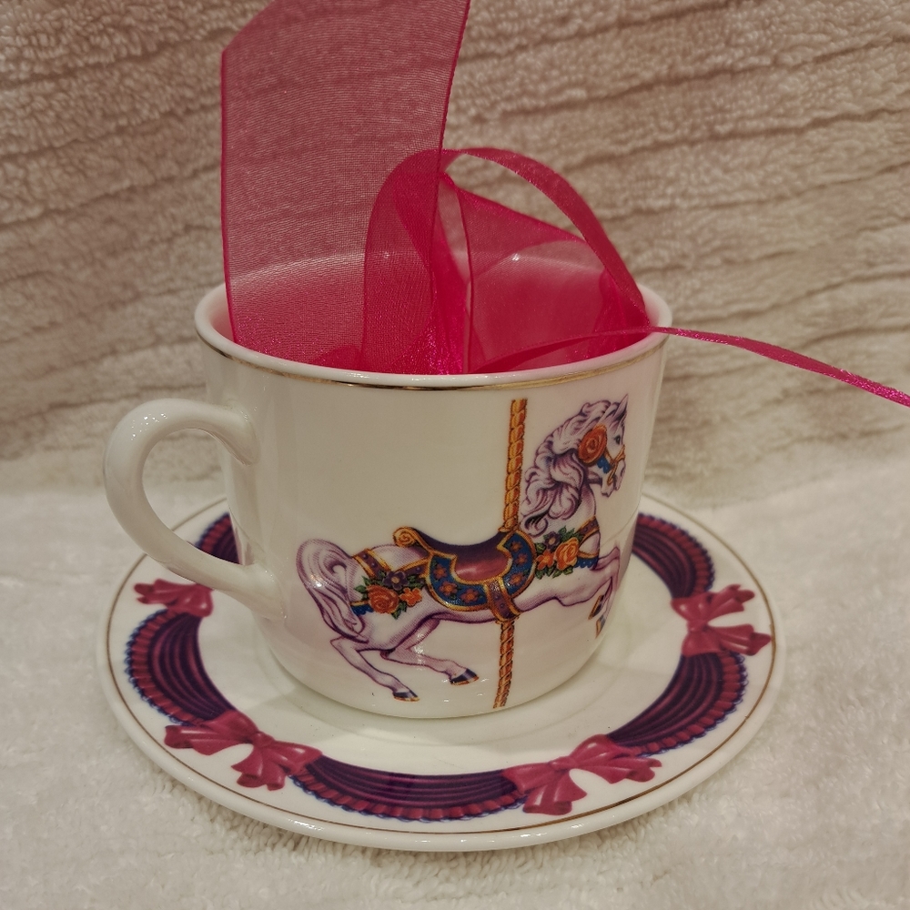 Ceramic Carousel Horse Cup & Saucer - Picture 2 of 11